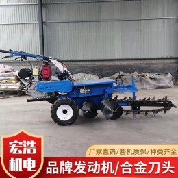 農(nóng)用小型手扶開溝機(jī) 多功能鏈條式挖溝機(jī) 犁地松土微耕機(jī)